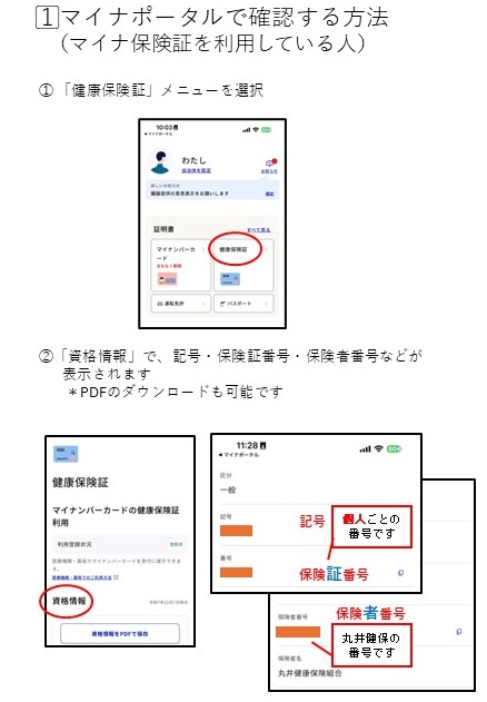 記号、番号、保険者番号は何で確認できますか？ | よくある質問 | 丸井